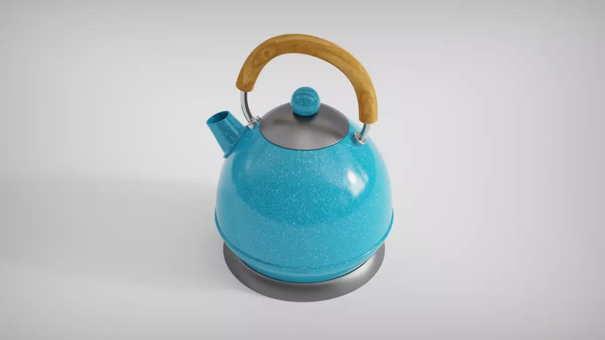 kettle tea with wooden handle Free 3D model