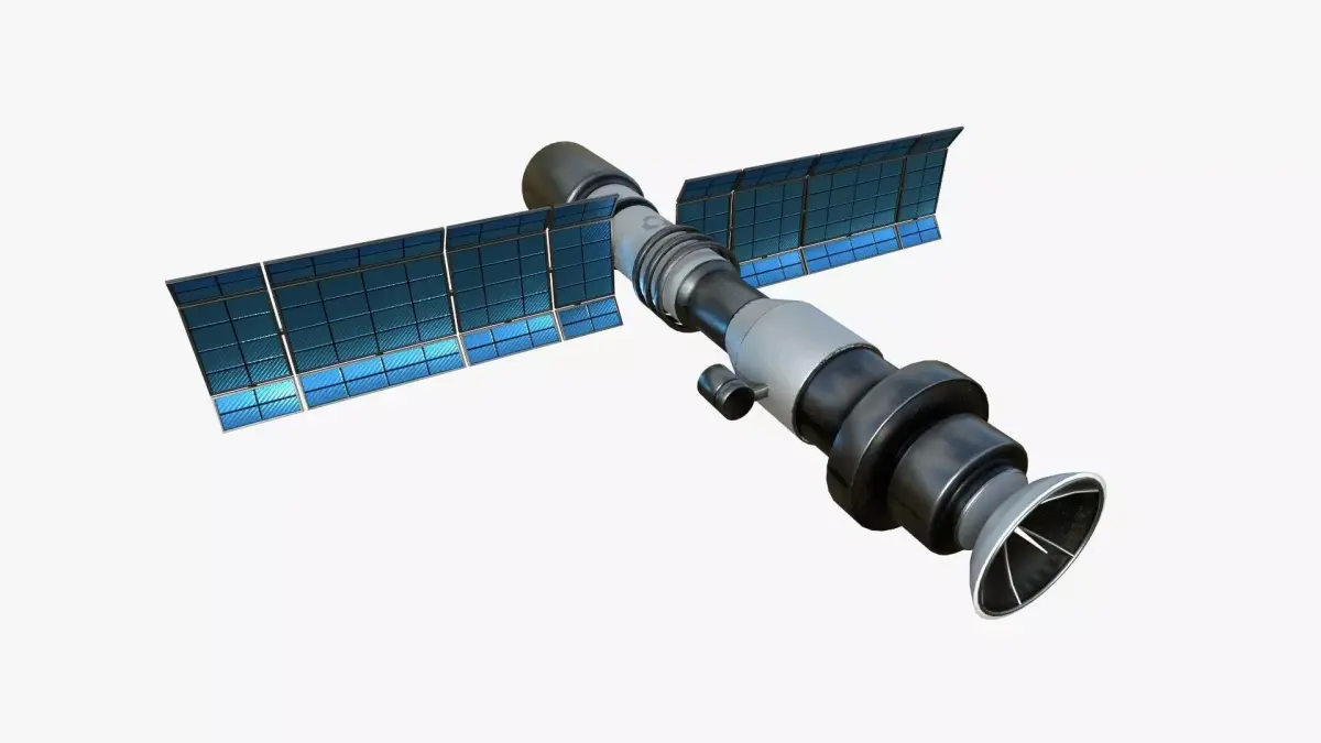 Satellite C05 Steel Blue - SciFi Space Design Low-poly 3D model