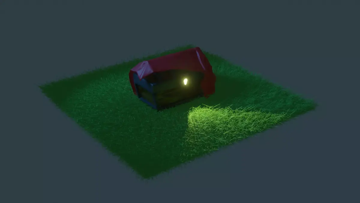 Chest house in grass 3D model