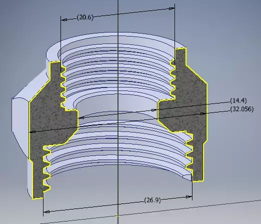 Garden hose ADAPTER 34 in to 1 in 20 mm to 27 mm Female Female 3D print model