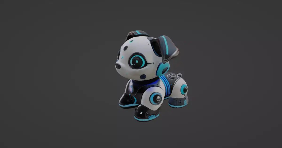 Stylized Robotic Pet Dog 3D model purchase