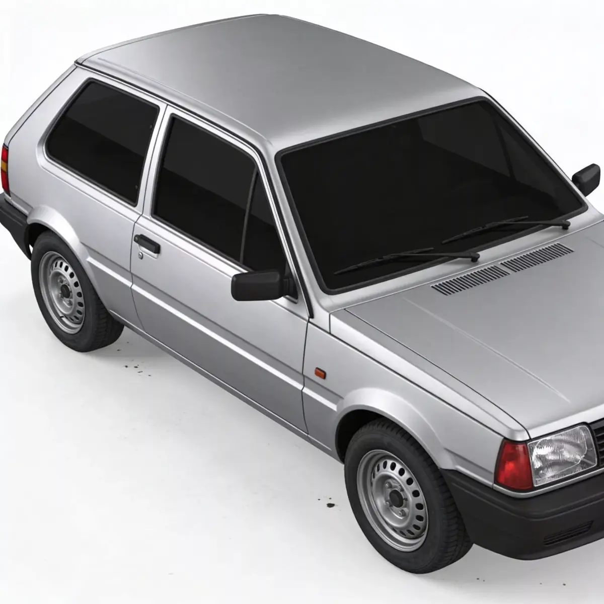 Classic Retro Hatchback Silver Vehicle 3d model Low-poly 3D model