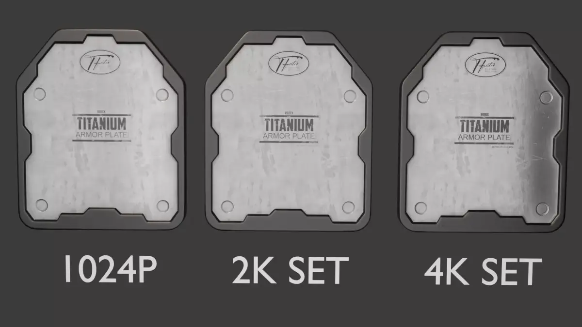 Titanium Armor Plate Low Poly Low-poly 3D model