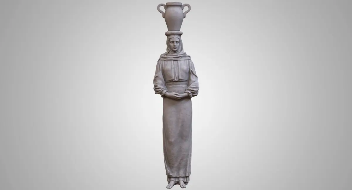 Woman with Jug on Head v2 3D model