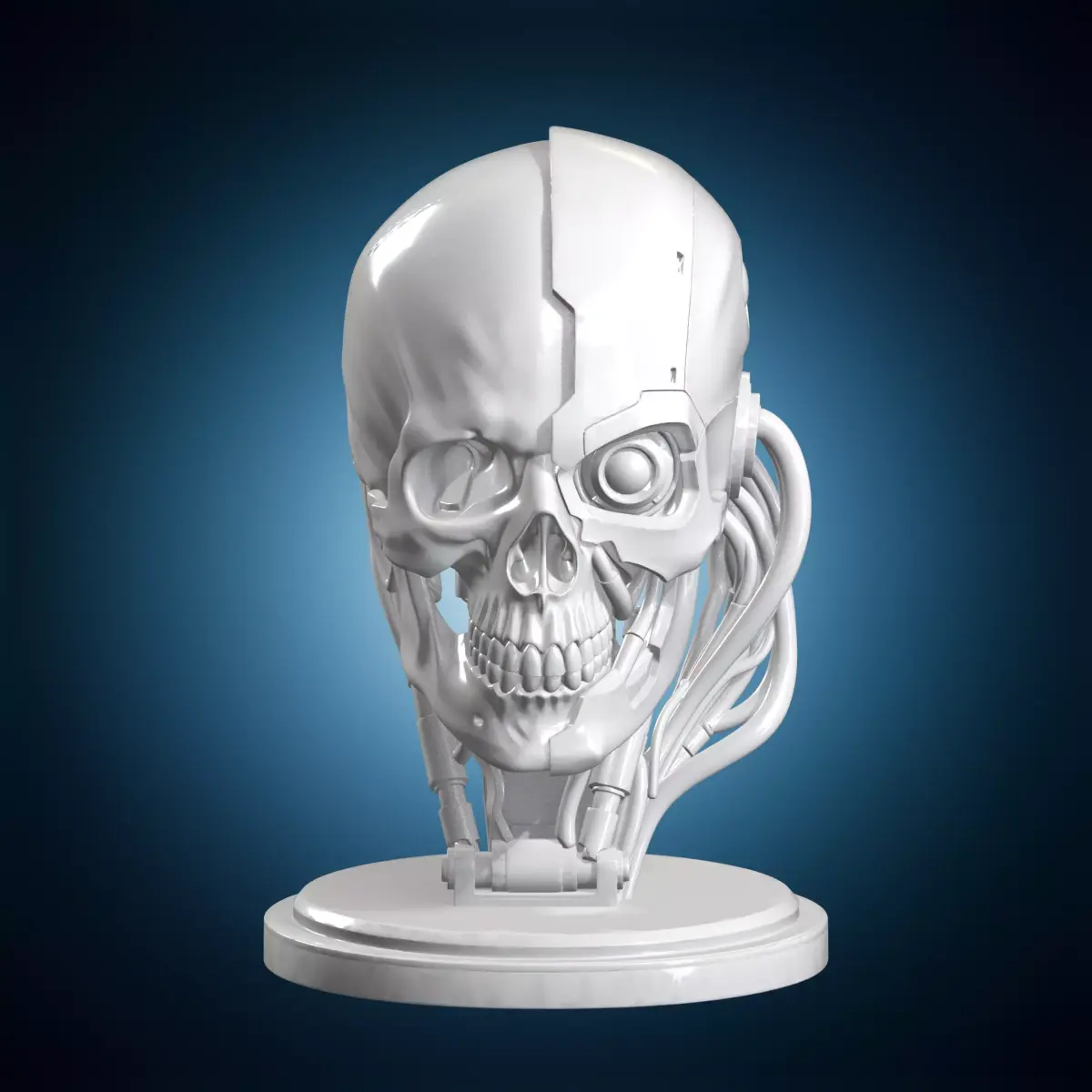 Cyber Skull Bust 3D Print Model 3D print model