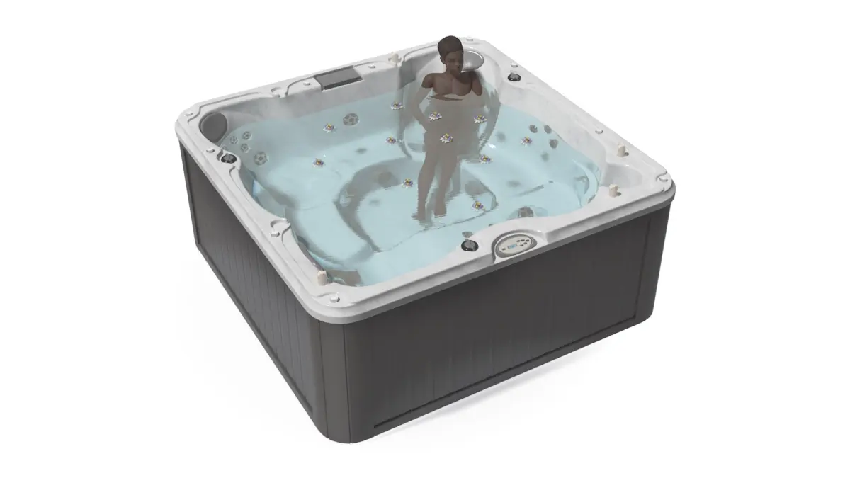 Romantic Bathtub with a Female and Passion Flowers 3D model