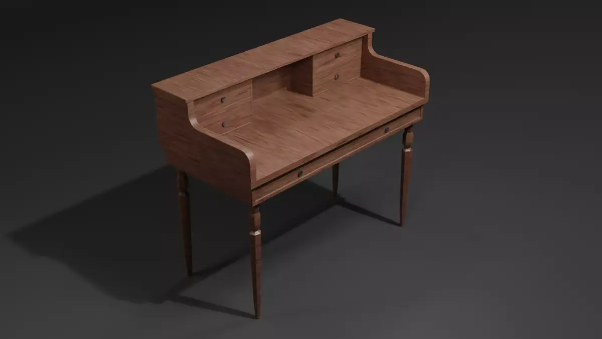 Writing Desk Free low-poly 3D model