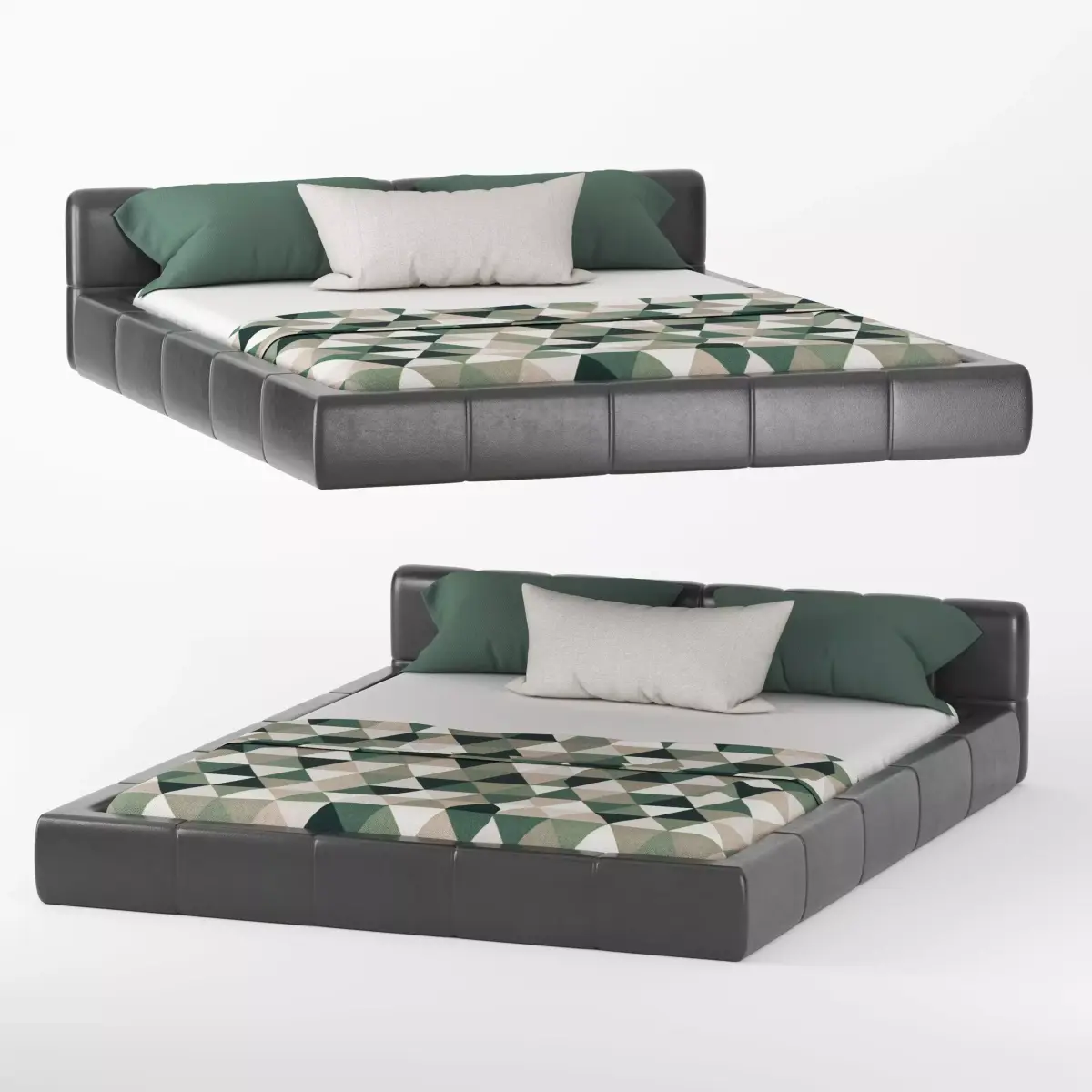 Modern bed Free 3D model shop