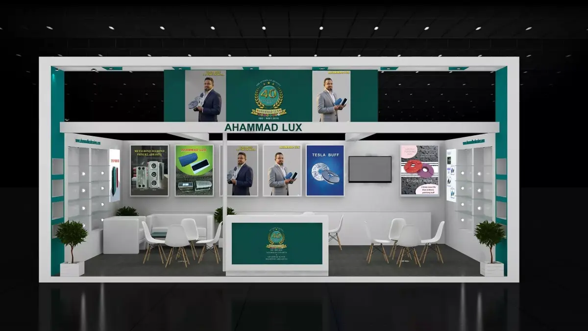 8mtr x5mtr expo stall 1side open Exhibition Stand Free low-poly 3D model