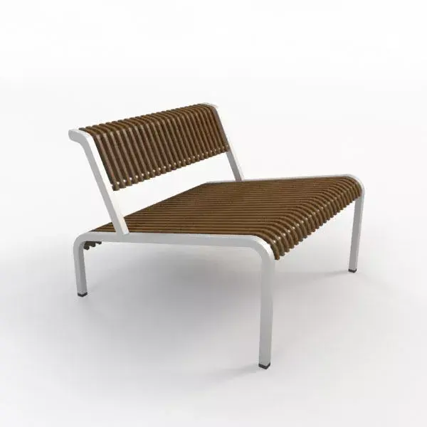 Chair-16 lounge chair made of wood and metal Free 3D model
