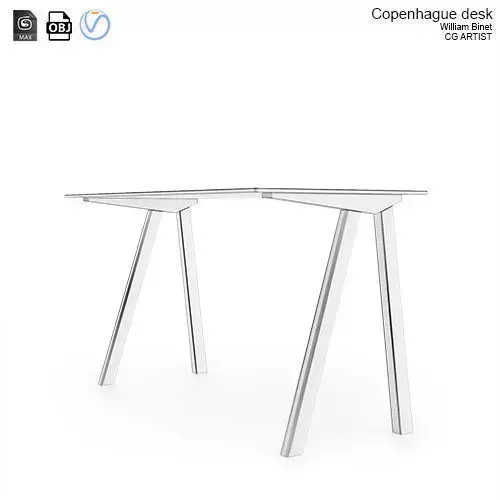 Copenhague chair and desk by Ronan Erwan Bouroullec Free 3D model
