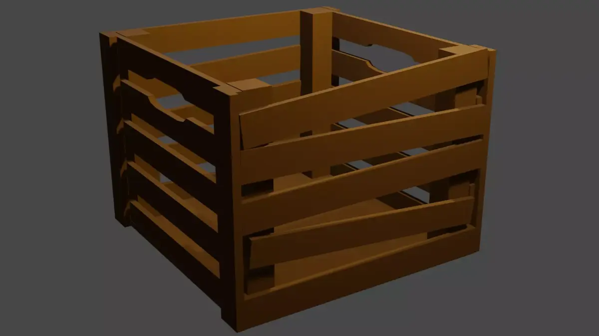 LowPoly Crate wooden Free low-poly 3D model