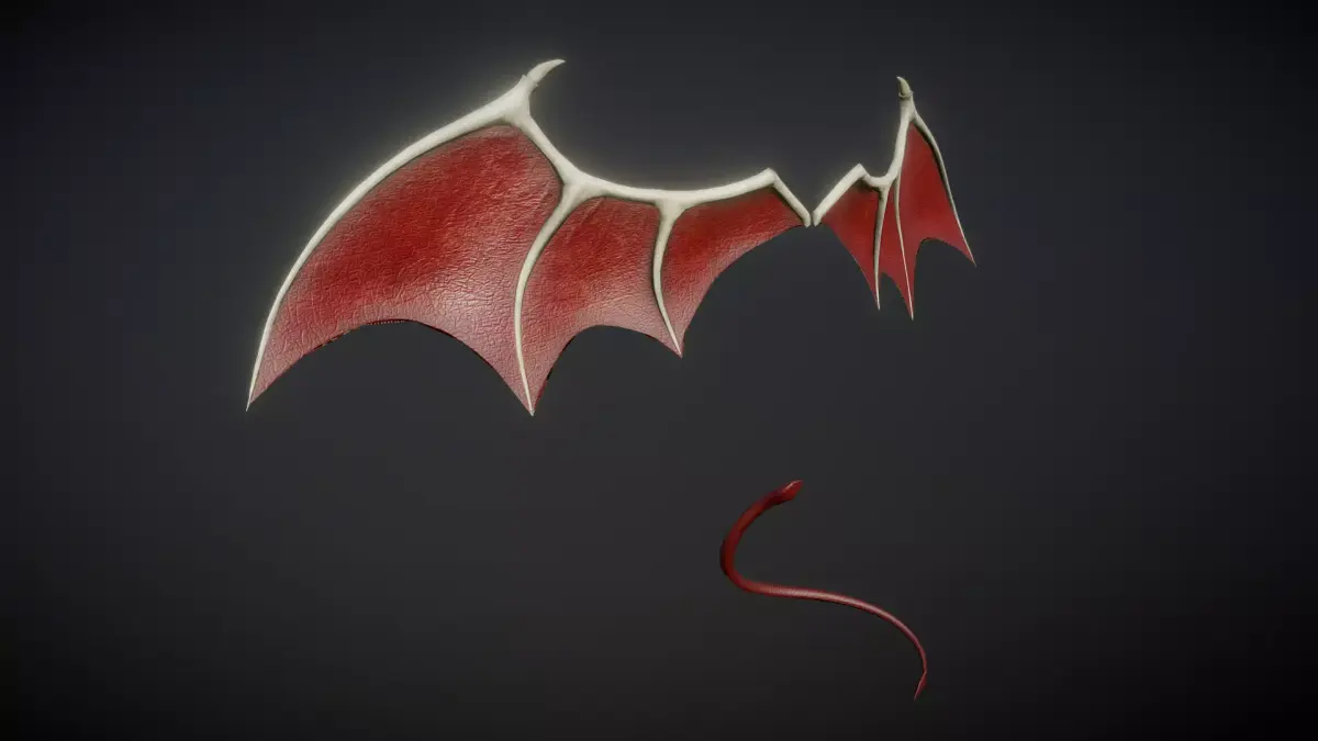 Demon Wings and Tail Low-Poly Low-poly 3D model purchase