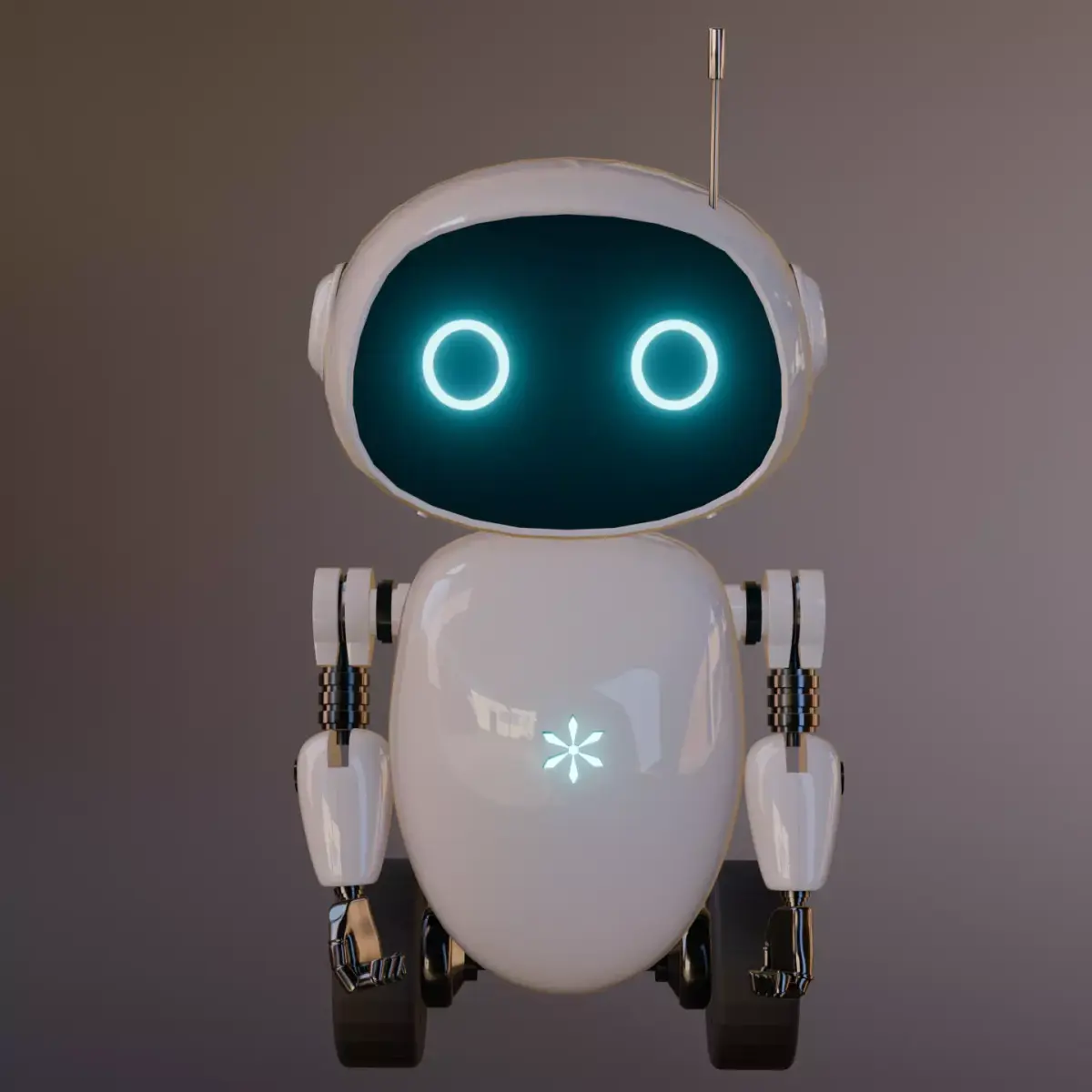 Cute Futuristic Service Robot -Friendly Sci-Fi Assistant Low-poly 3D model
