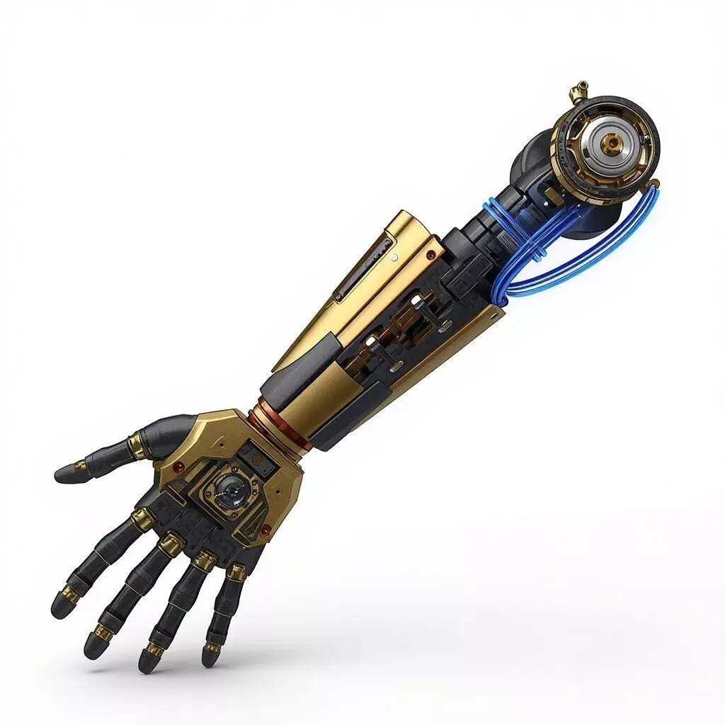Hybrid Industrial Robotic Arm Low Poly 3D Model Low-poly 3D model