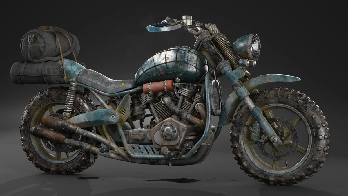 Old Dirt Bike 3D model