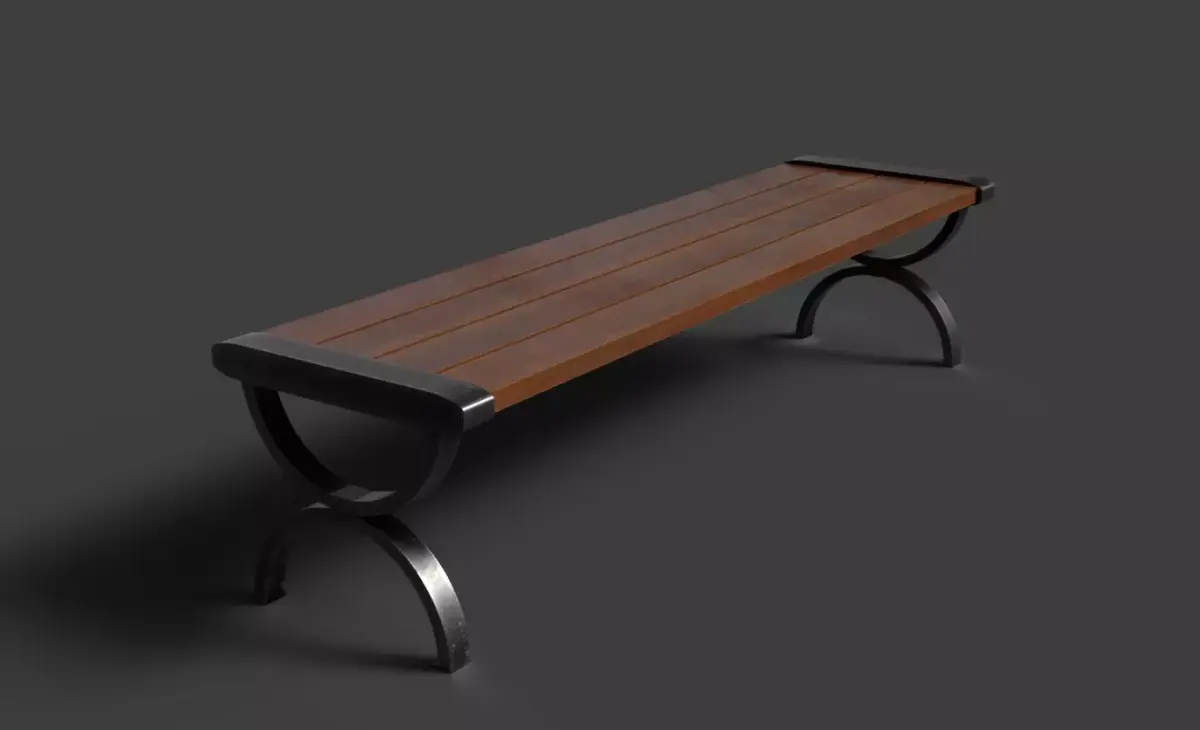 bench Low-poly 3D model 17