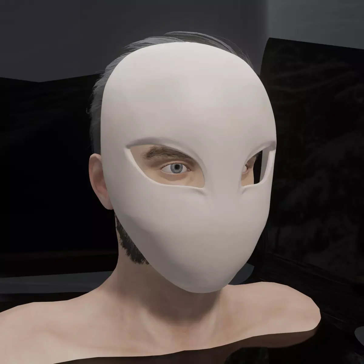 Minimalist Alien Grey Mask 3D print model