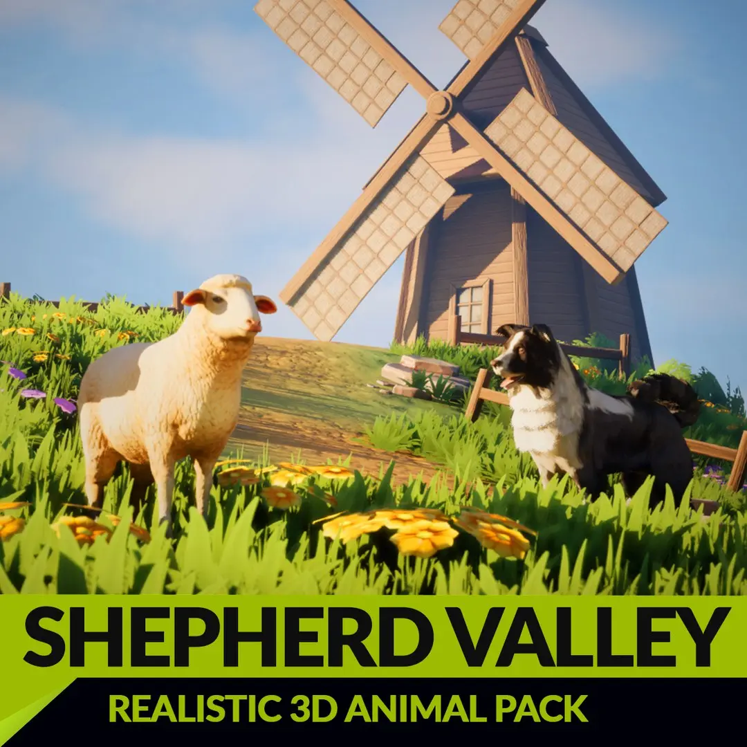 Realistic 3D Animal Pack Shepherd Valley 3D model