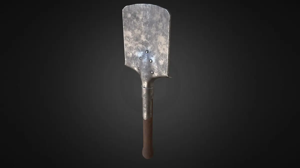 WW1 German Trench Shovel asset Free low-poly 3D model