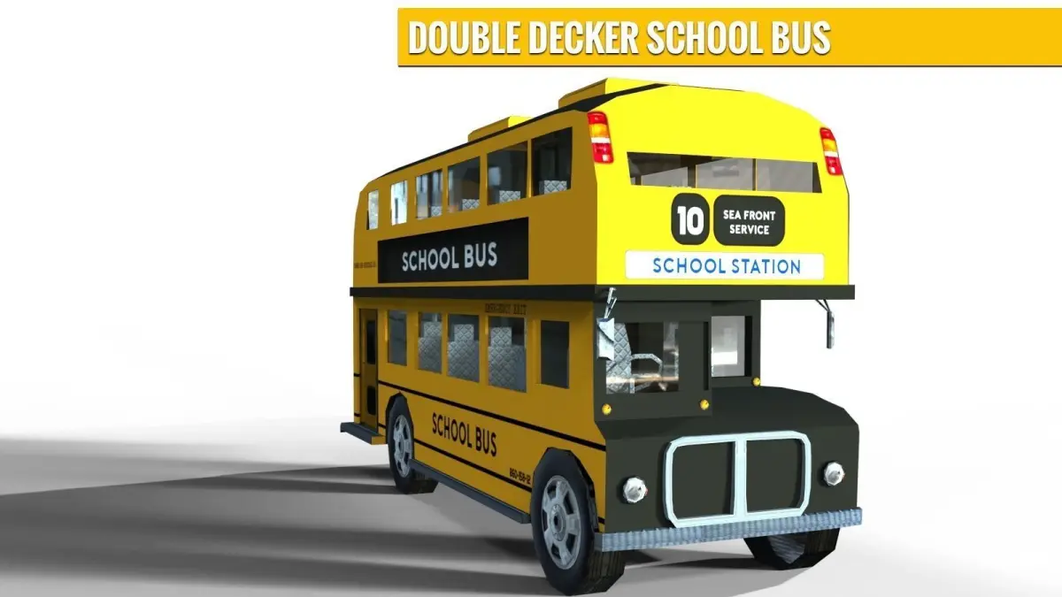Double Decker School Bus Low-poly 3D model