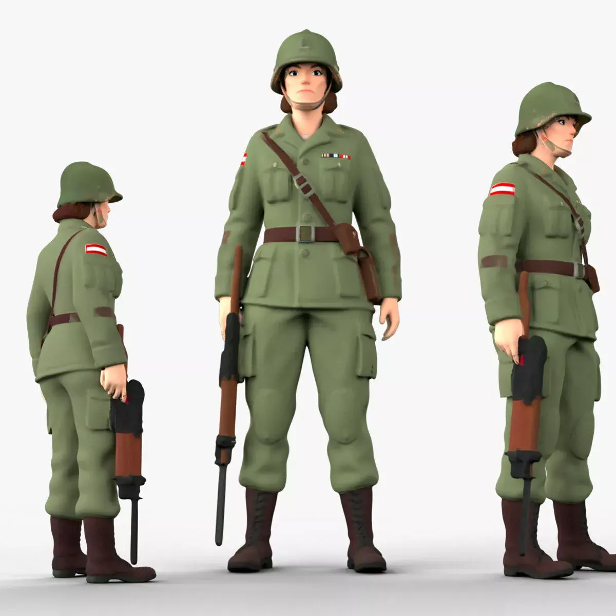 Female Toy Soldier 3D model