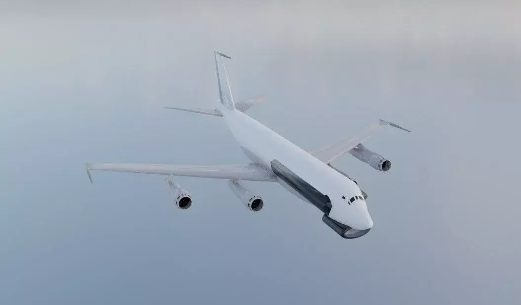 RC-135B Style Military Jet - Custom 1950s Transport Low-poly 3D model
