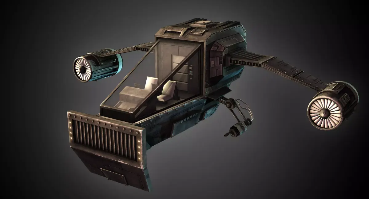 High Detail Space Fighter Concept Low-poly 3D model