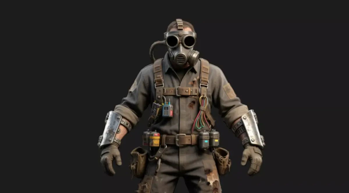 Post-Apocalyptic Wasteland Mechanic Low-poly 3D model purchase