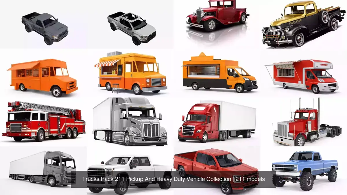 Trucks Pack 211 Pickup And Heavy Duty Vehicle Collection