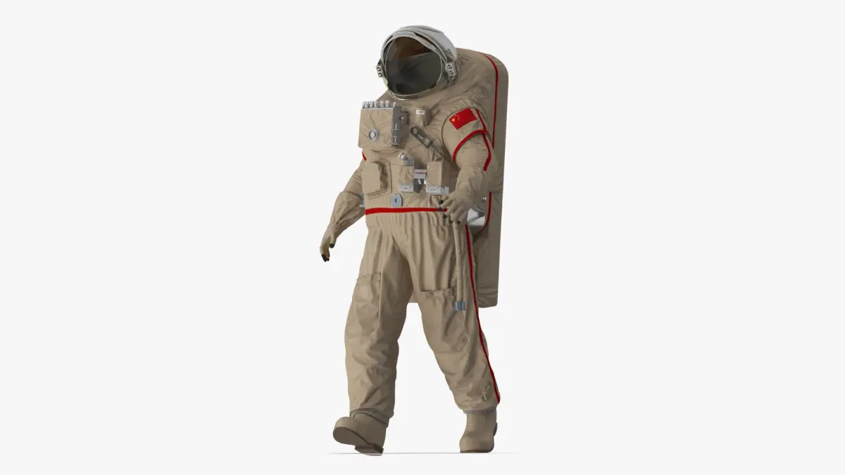 Astronaut Suit Haiying with Helmet Rigged 3D model