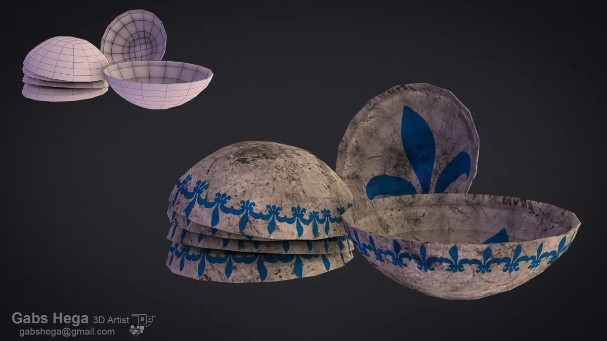 Old Plate Game Asset Free low-poly 3D model