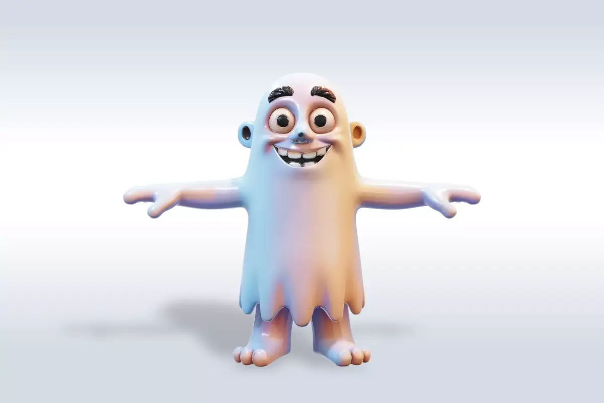 Cheerful Ghost Boy Character 3D model