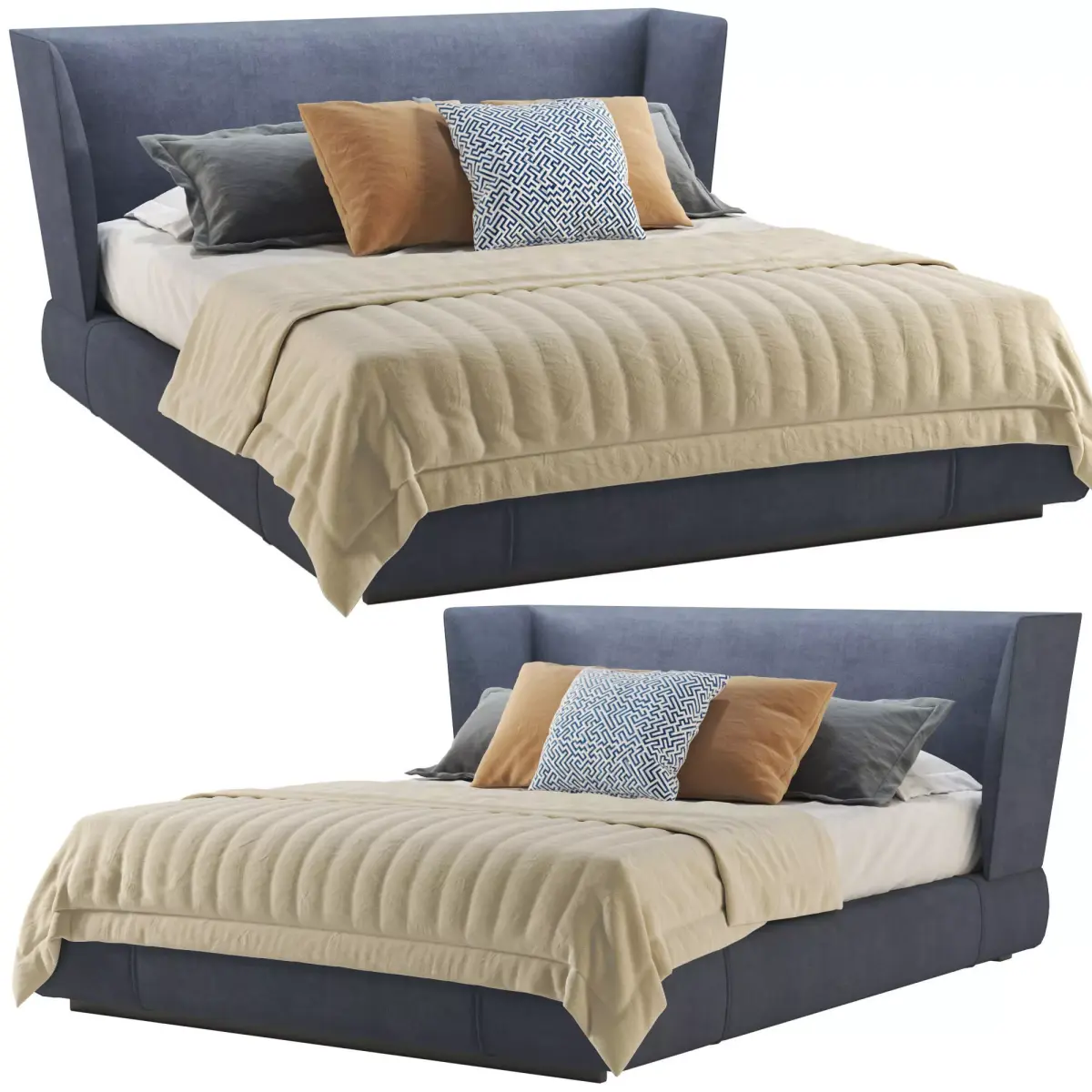 Minotti Reeves Bed Free 3D model