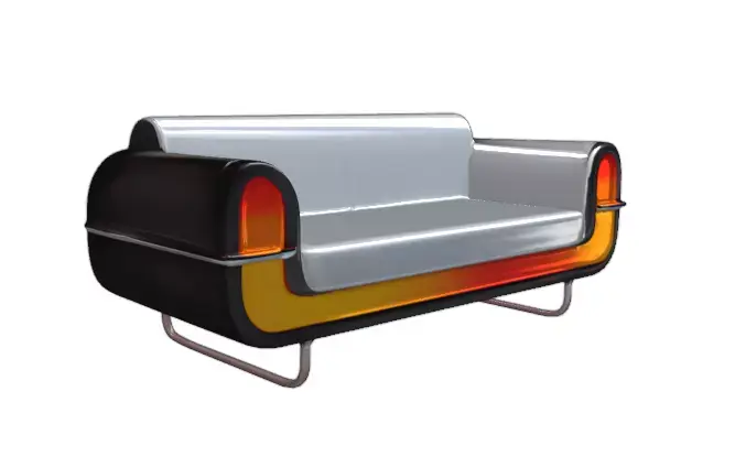 Modern Futuristic Sci-Fi Sofa Cyberpunk Lounge Couch Low-poly 3D model