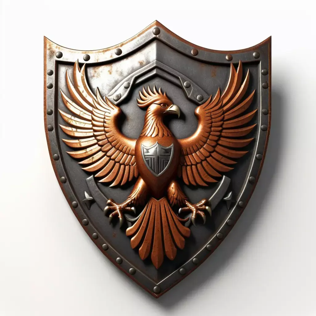 Medieval Eagle Crest Shield 3D model