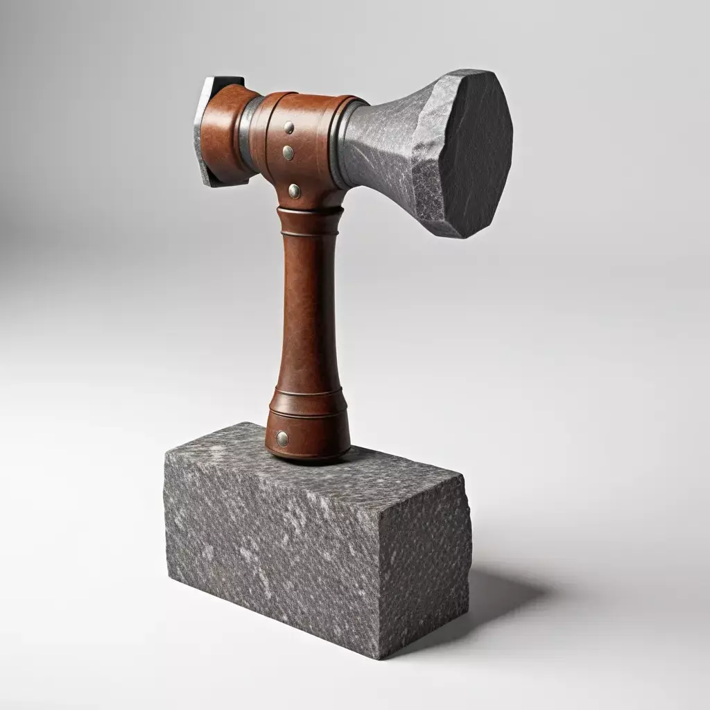 Weathered Stone Hammer 3D Model 3D model