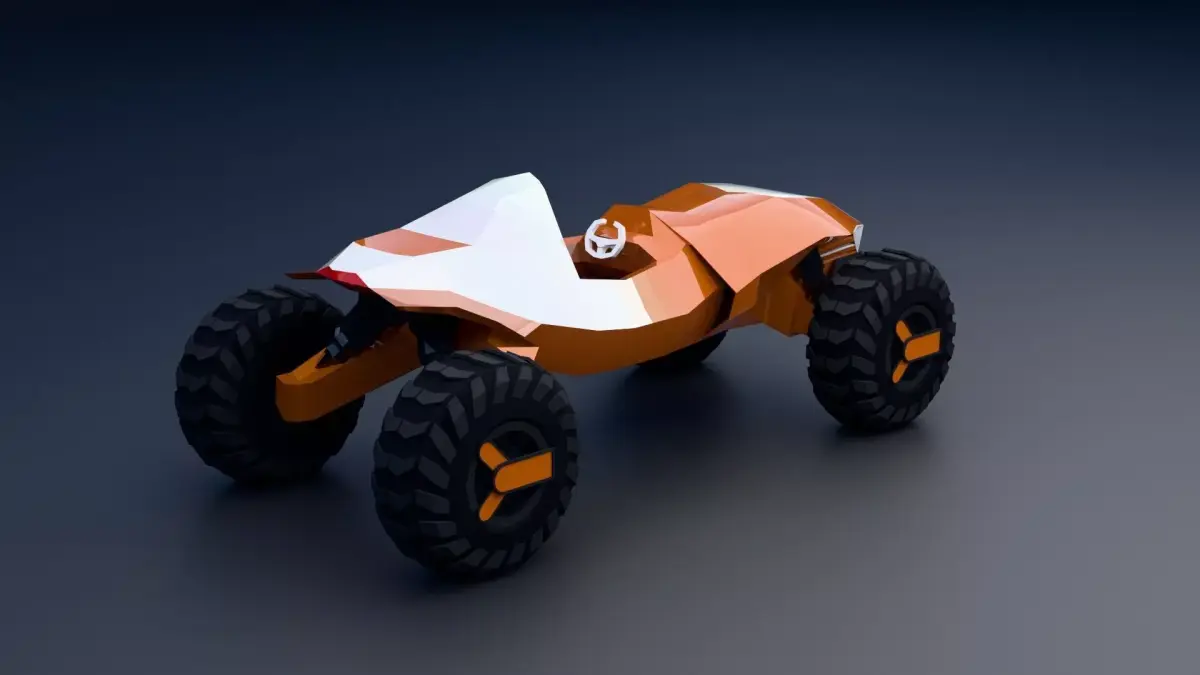 Low Poly Offroad Quad Bike Asset Pack Low-poly 3D model