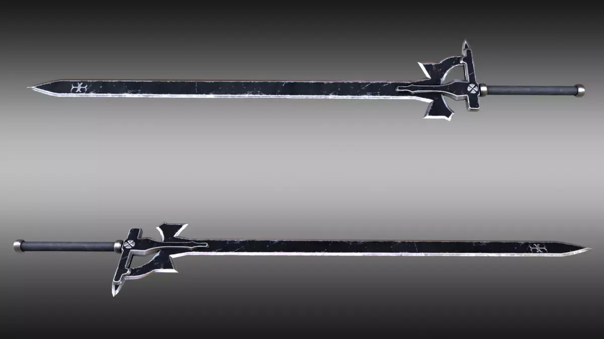 Sword Art Online Kirito Elucidator Sword Game Ready Low-poly 3D model