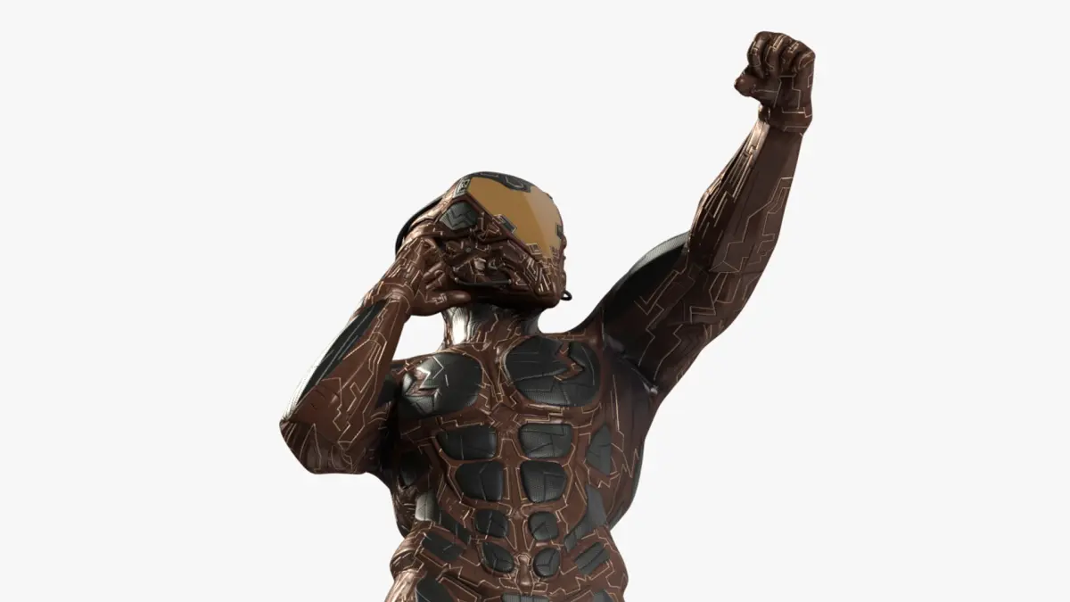 Futuristic Armored Character Rigged 3D model