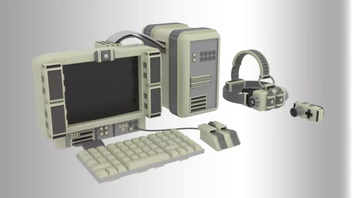 Old PC with VR  3D model