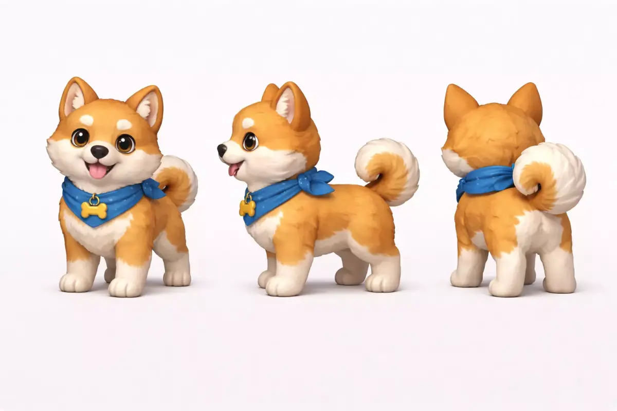 Cartoon Dog 3D model 8