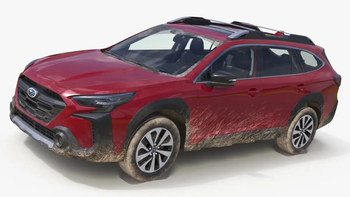 2025 Subaru Outback Crimson Red Dirty 3D model