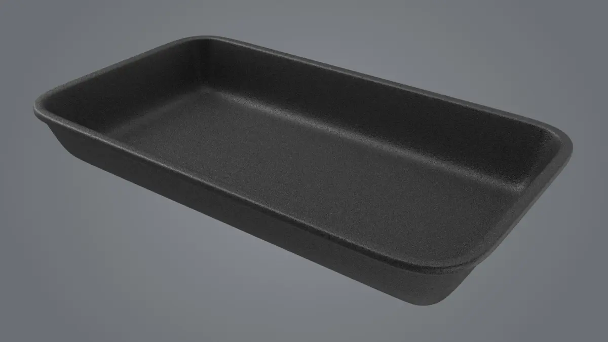 Foam Food Tray v2 Black 3D model
