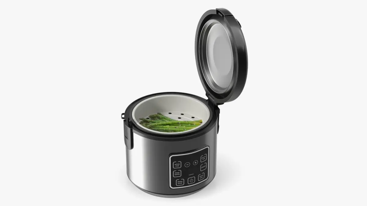 Electric Multicooker With Asparagus 3D model