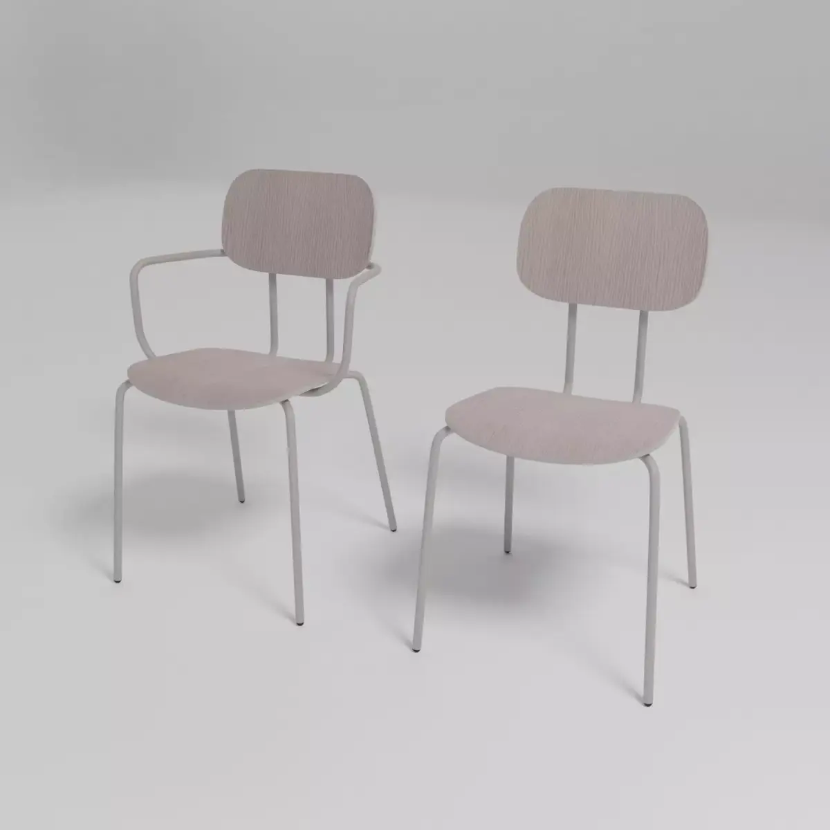 NEW SCHOOL - Fabric chair with integrated cushion - Free 3D model