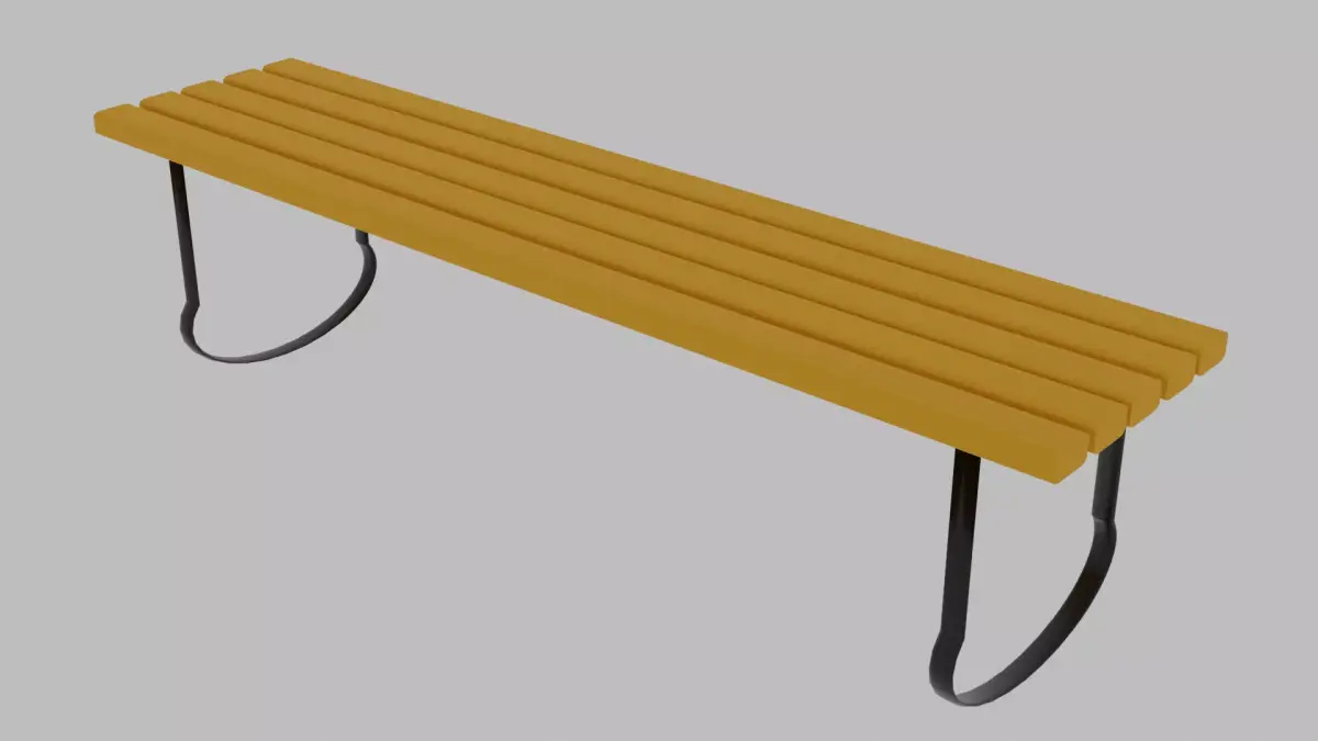 Bench Low-poly 3D model 19