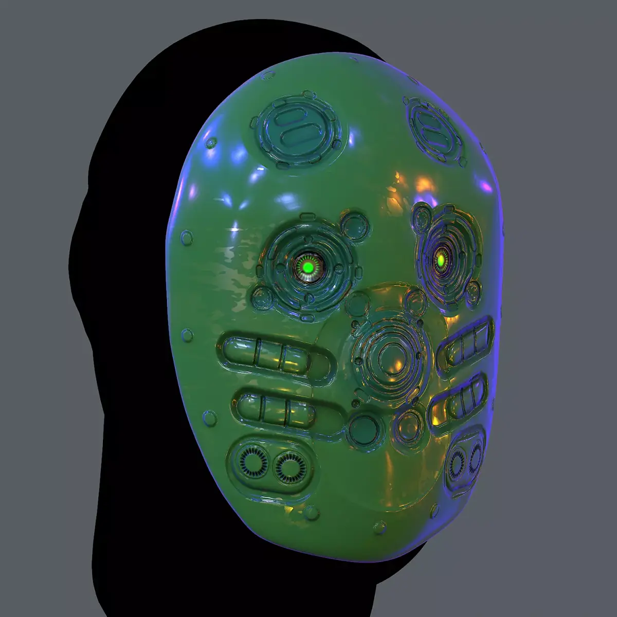 Gas mask helmet scifi Low-poly character art game space   Low-poly 3D model