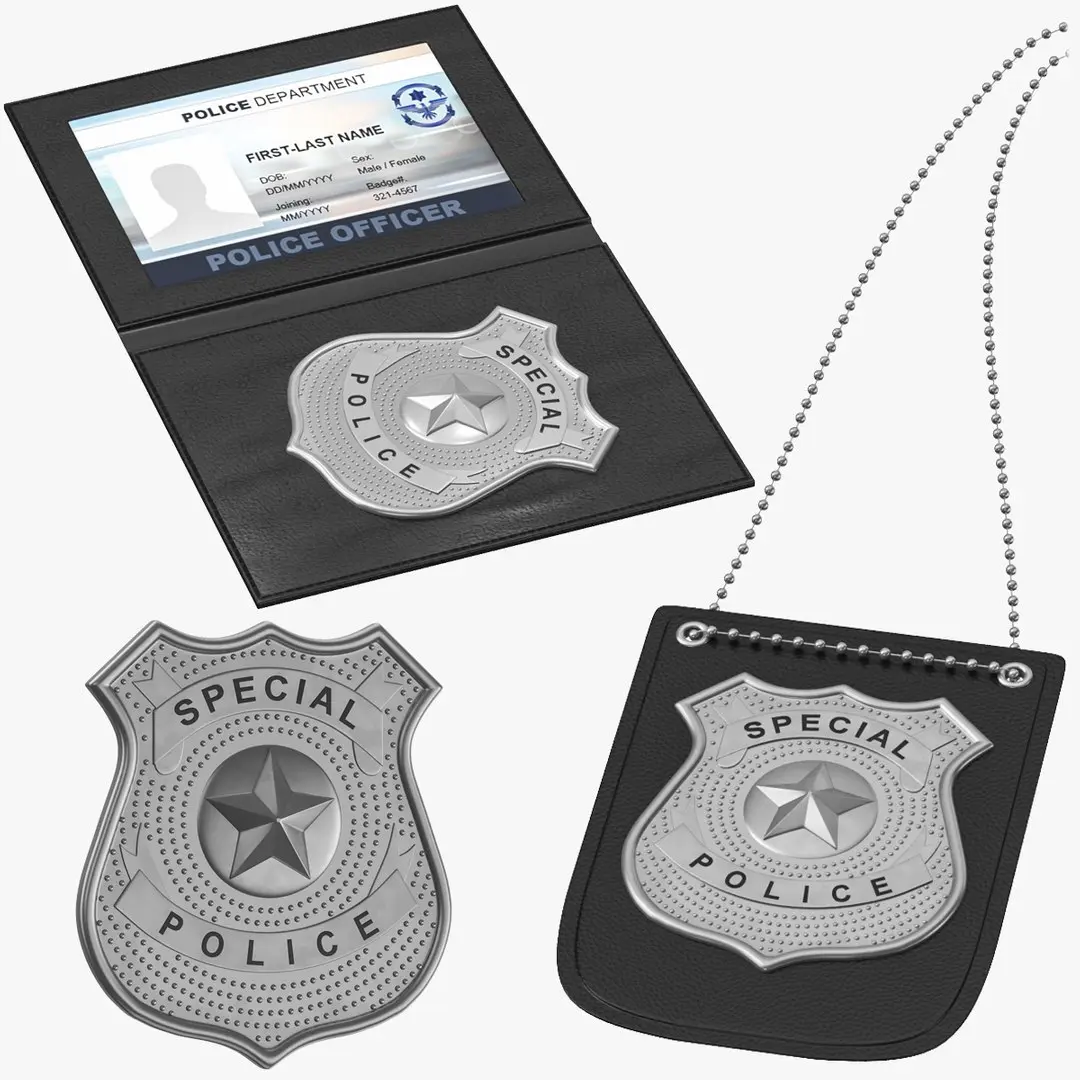 Police Badge Collection 3D model
