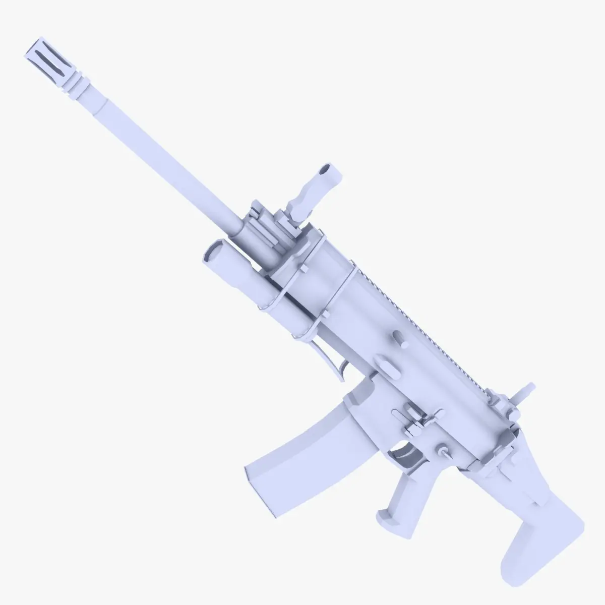 Scar-H Assault Rifle Low-poly 3D model get